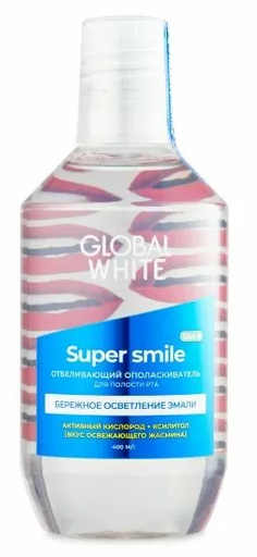 [502828] Global White Шүд цайруулах ам зайлагч 400мл /Super Smile/ Exclusive - Global Dent LLC